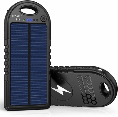 18W 10000mAh Solar Powered Power Bank USB C Charger OEM