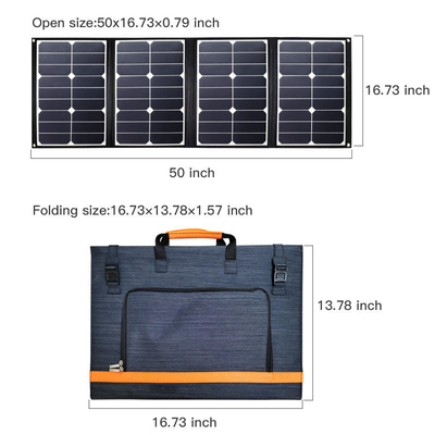 PVDF Portable 80w Foldable Solar Panel Charger With DC And USB Output