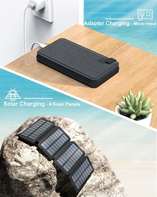 OEM 25000mAh 6W Solar Powered Power Bank Charger Panel For Mobile Phone