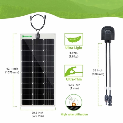 Flexible Thin Solar Panels 12v 24V Bendable 100w Monocrystalline Solar Panel