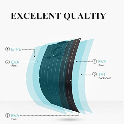 100 Watt Waterproof Flexible Monocrystalline Solar Panel Mono Solar Module For RV