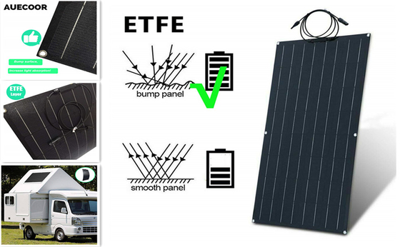 100 Watt Waterproof Flexible Monocrystalline Solar Panel Mono Solar Module For RV