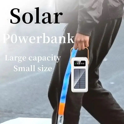 30000mAh 100000mAh 120000Mah Solar Charger Detachable Cable Solar Power Bank With Lanyard