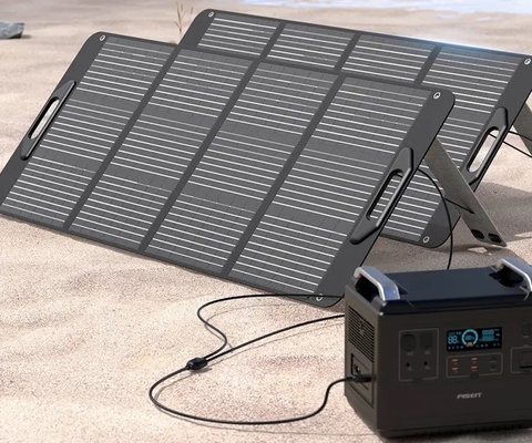 Mini Outdoor 100w Foldable Solar Panel Flexible Charging Waterproof Full Black