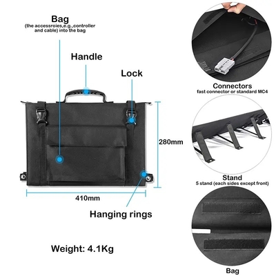 Portable 120w Folding Solar Panel Mono Solar Cells ETFE Lamination