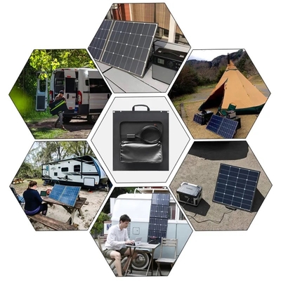 Portable 120w Folding Solar Panel Mono Solar Cells ETFE Lamination