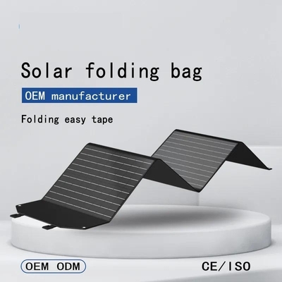 Black Flexible Portable 100w Foldable Solar Panel For Laptop Charger / Camping Outdoor