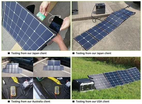 Portable Sunpower Solar Panel 6 Fold ETFE 60W Foldable Handing Bag Power Charger