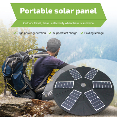 Waterproof Portable Umbrella Foldable Solar Panel Charger 39w With 2 Usb Output
