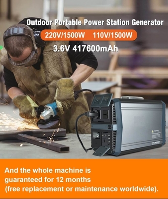 MPPT Li Ion Power Station Solar Powered Inverter Generator 1500W