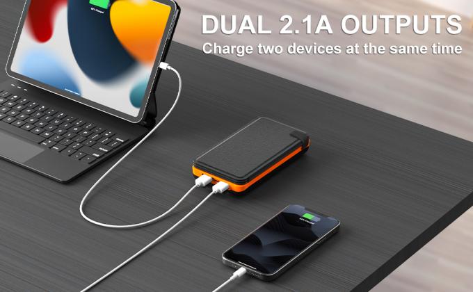 OEM 25000mAh 6W Solar Powered Power Bank Charger Panel For Mobile Phone 1