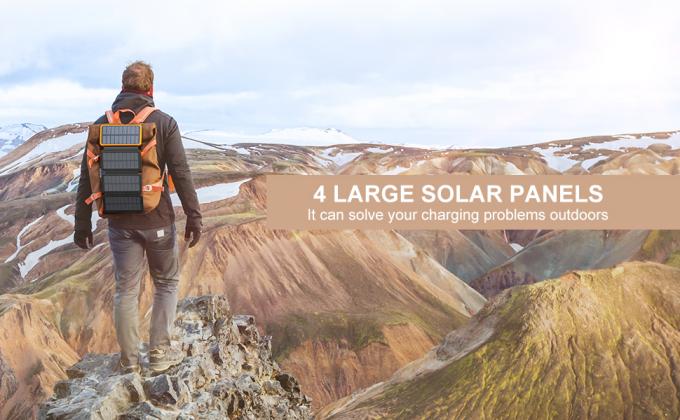 OEM 25000mAh 6W Solar Powered Power Bank Charger Panel For Mobile Phone 2