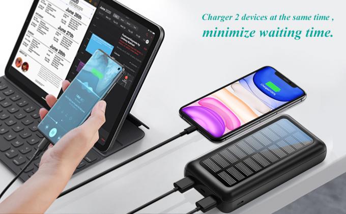 IPX5 Solar Powered Portable Charger 30000mAh Battery Pack For IPhone 2