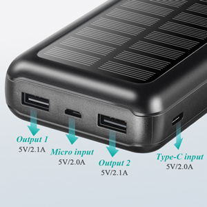 IPX5 Solar Powered Portable Charger 30000mAh Battery Pack For IPhone 5